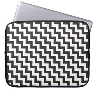 Stylish Laptop Sleeve, Black and White Chevrons Sleeve