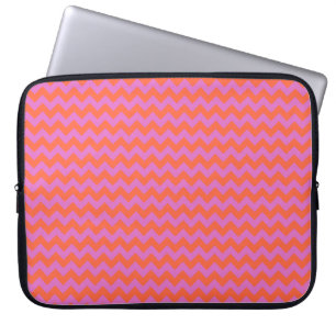 Stylish Laptop Sleeve, Orange and Magenta Chevrons Sleeve