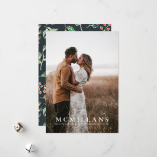 Stylish Last Name Holiday Pattern Christmas Card