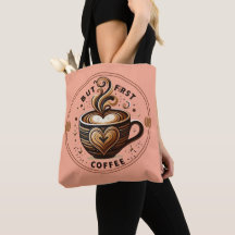 Stylish Latte Art Tote Bag for Coffee Lovers