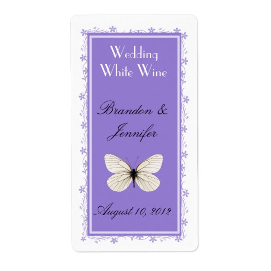Stylish Lavender Wedding Mini Wine Labels