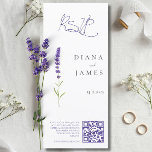 Stylish Lavender Wedding RSVP QR code