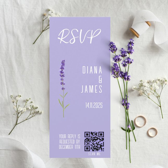 Stylish Lavender Wedding RSVP QR code (Stylish Lavender Wedding RSVP QR code)