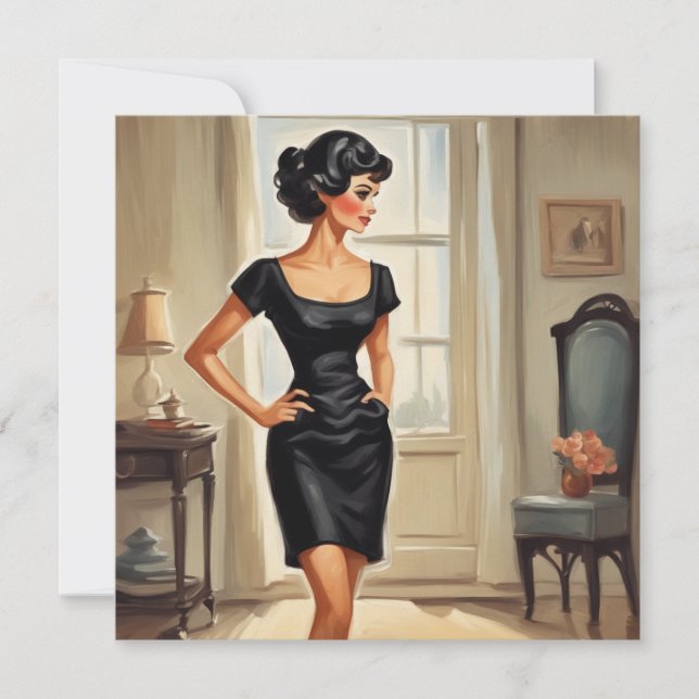 Stylish LBD Greetings: Classic and Versatile Invitation (Front)