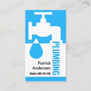 Stylish Leaking Plumbing Faucet Business Card