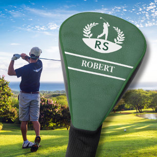 Stylish Leather Texture Personalised Monogram Name Golf Head Cover