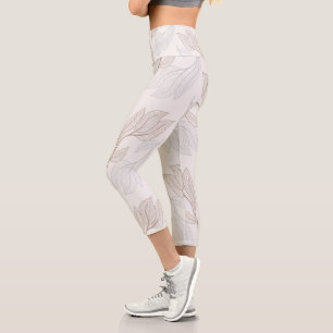 Stylish Leggings with Abstract Leaf Art Pattern