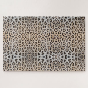 Stylish leopard cheetah fur animal print pattern jigsaw puzzle