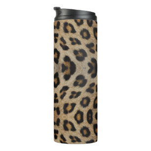 Stylish leopard cheetah fur animal print pattern thermal tumbler