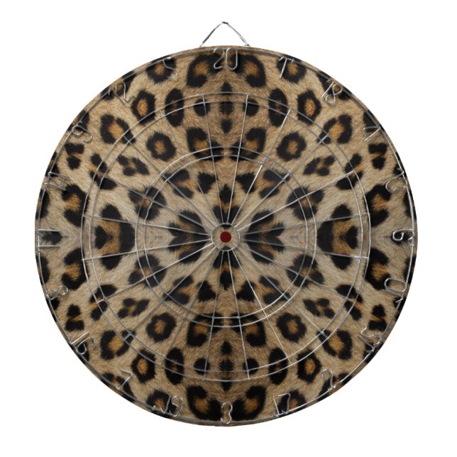 Stylish leopard fur animal print pattern bold fun dartboard (Front)
