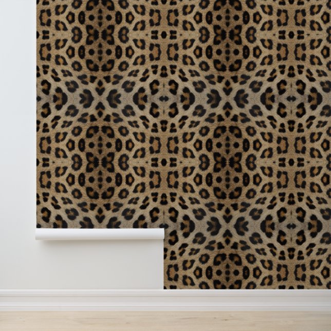Stylish leopard fur animal print pattern bold fun wallpaper (Application)