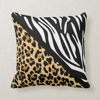 Stylish Leopard Print and Zebra Print Cushion
