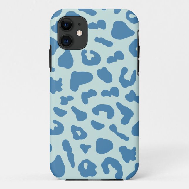 Stylish Leopard Print Animal Pattern in Blue Case-Mate iPhone Case (Back)