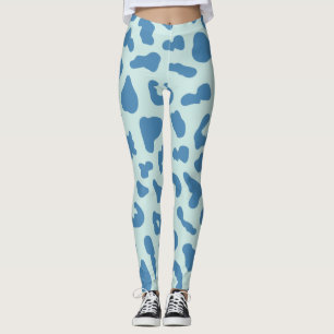 Stylish Leopard Print Animal Pattern in Blue Leggings