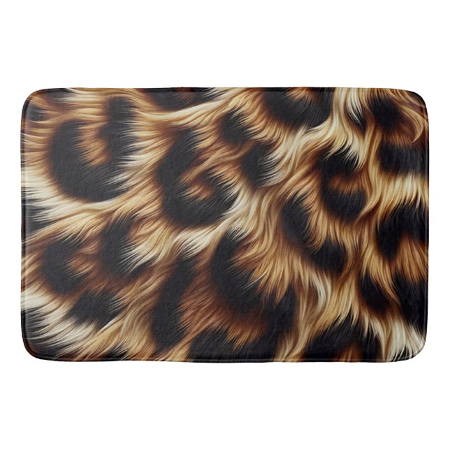 Stylish leopard print  bath mat (Front)