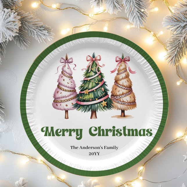 Stylish Leopard Print Christmas Tree Paper Plates (Stylish Leopard Print Christmas Tree Paper Plates)