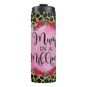 Stylish Leopard Print Design Celebrating Mum Thermal Tumbler