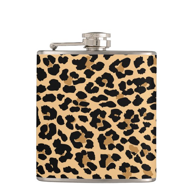 Stylish Leopard Print Pattern Flask (Front)