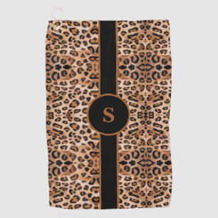 Stylish Leopard Print Personalised Golf Towel