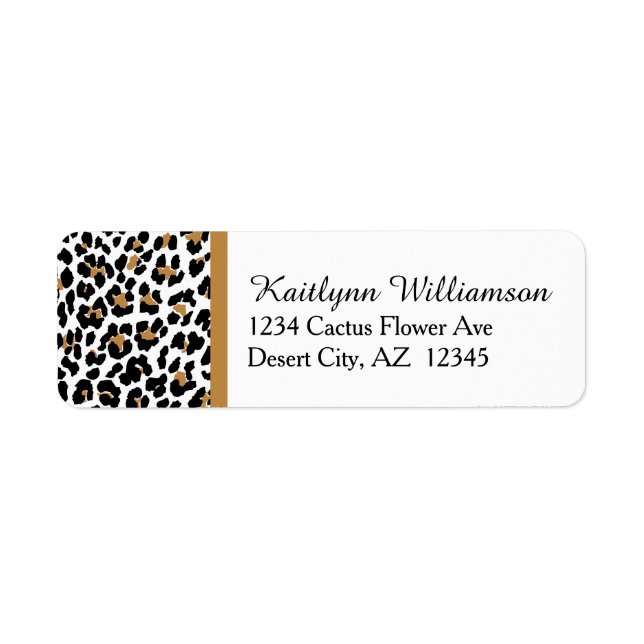 Stylish Leopard Print Return Address Label (Front)