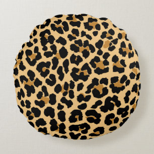 Stylish Leopard Print Round Throw Pillow