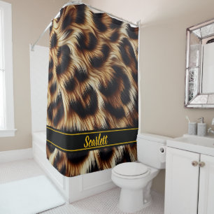 Stylish leopard print  shower curtain