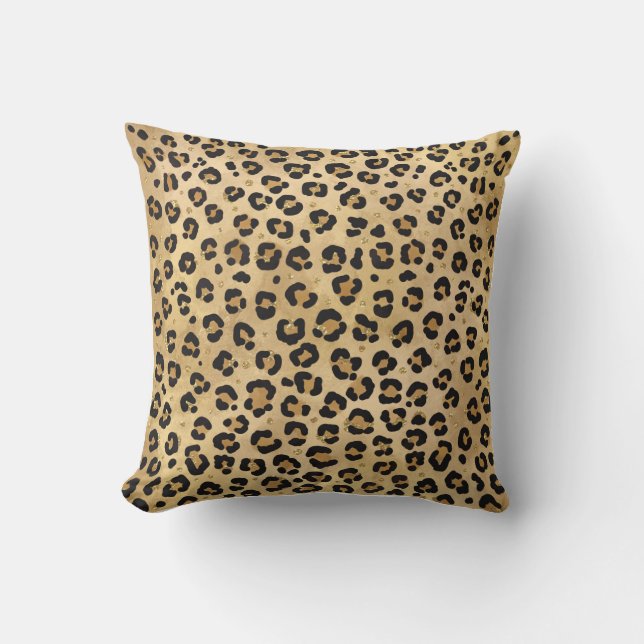 Stylish Leopard Print Wild Safari Jungle Animal Pa Cushion (Front)