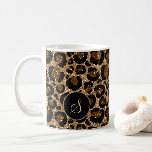 Stylish Leopard print with custom monogram Coffee Mug