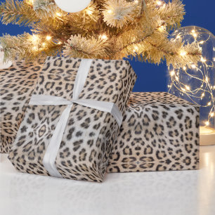 Stylish leopard skin fur animal print pattern chic wrapping paper