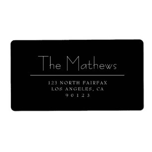 Stylish Lettering Black & White Return Address