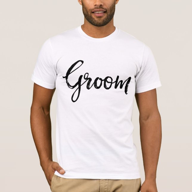 Stylish Lettering Brush Typography | Groom T-Shirt (Front)