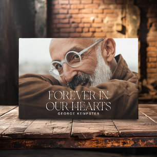 Stylish Lettering Forever in our Hearts' Memorial  Guest Book