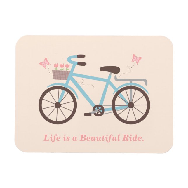 Stylish Life is a Beautiful Ride Bicycle Quote Magnet (Horizontal)