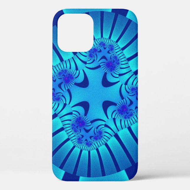 Stylish Light Blue Fractal Case-Mate iPhone Case (Back)