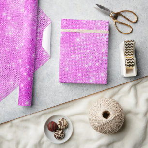 Stylish Light Magenta Pink Shimmer Glitter Wrapping Paper