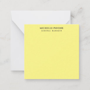 Stylish Light Yellow Simple Plain Professional Card