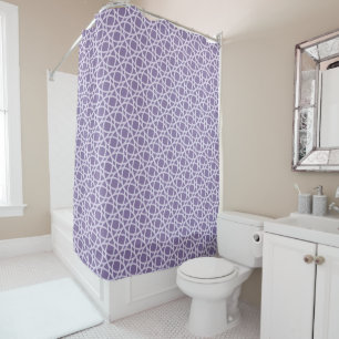 Stylish Lilac Interlocking Rings Seamless Design Shower Curtain
