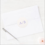 Stylish Lilac Modern Wedding Classic Round Sticker<br><div class="desc">Elegant wedding stickers featuring a classic design with a simple layout.  Your monogram is prominently displayed in a large traditional serif font.  The simplicity of this design is great for a formal wedding.</div>