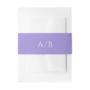 Stylish Lilac Modern Wedding Invitation Belly Band