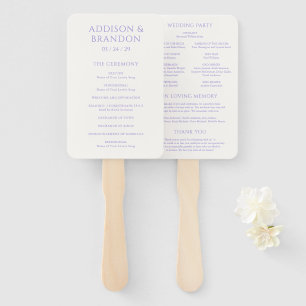 Stylish Lilac Modern Wedding Program Hand Fan