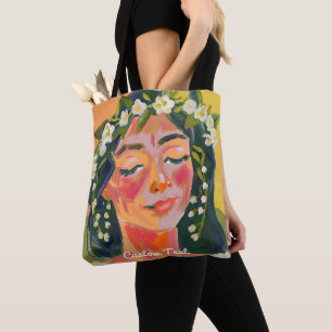 Stylish Lily of the Valley May Birth Month Flower Tote Bag