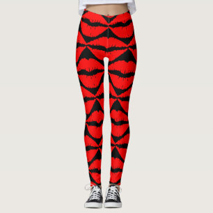 Stylish lip kisses leggings