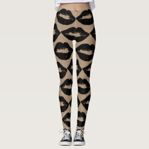 Stylish lip kisses leggings