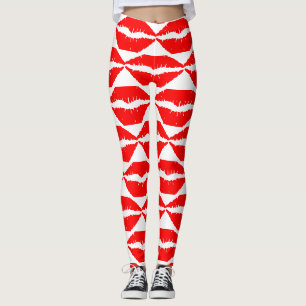 Stylish lip kisses leggings