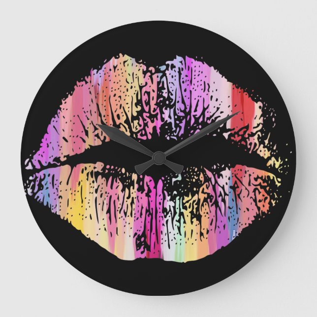 Stylish Lips #17 Large Clock (Front)