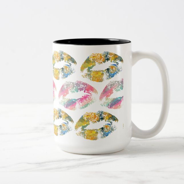 Stylish Lips #23 Two-Tone Coffee Mug (Right)