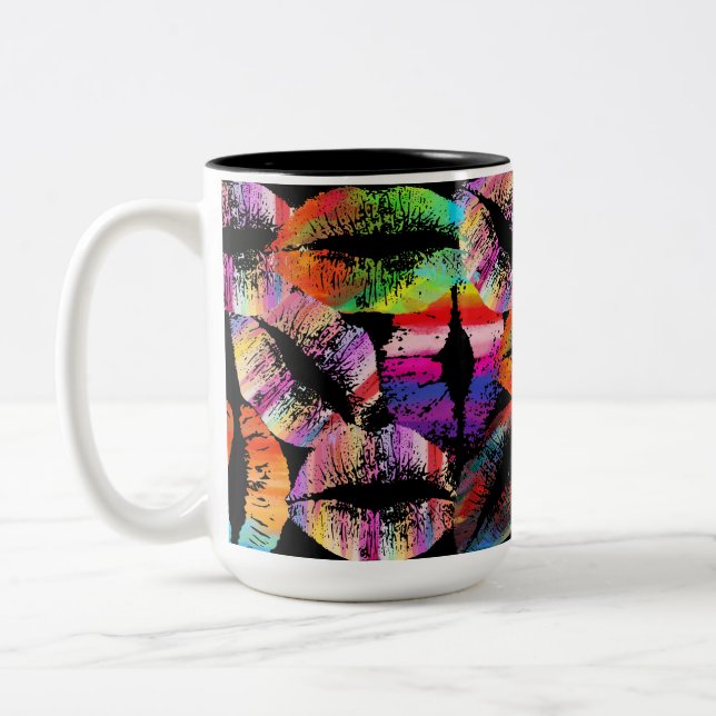 Stylish Lips #32 Two-Tone Coffee Mug (Left)
