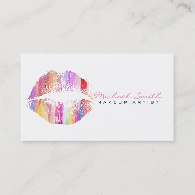 Stylish Lips Makeup Artist #24 Business Card (Front)
