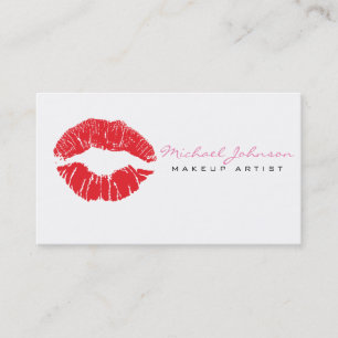 Stylish Lips Makeup Artist Business Card