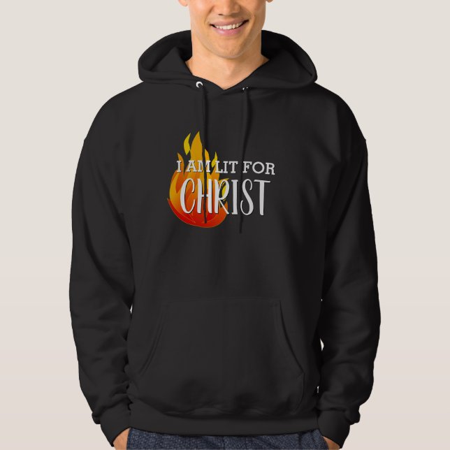 Stylish LIT FOR CHRIST Christian Hoodie (Front)